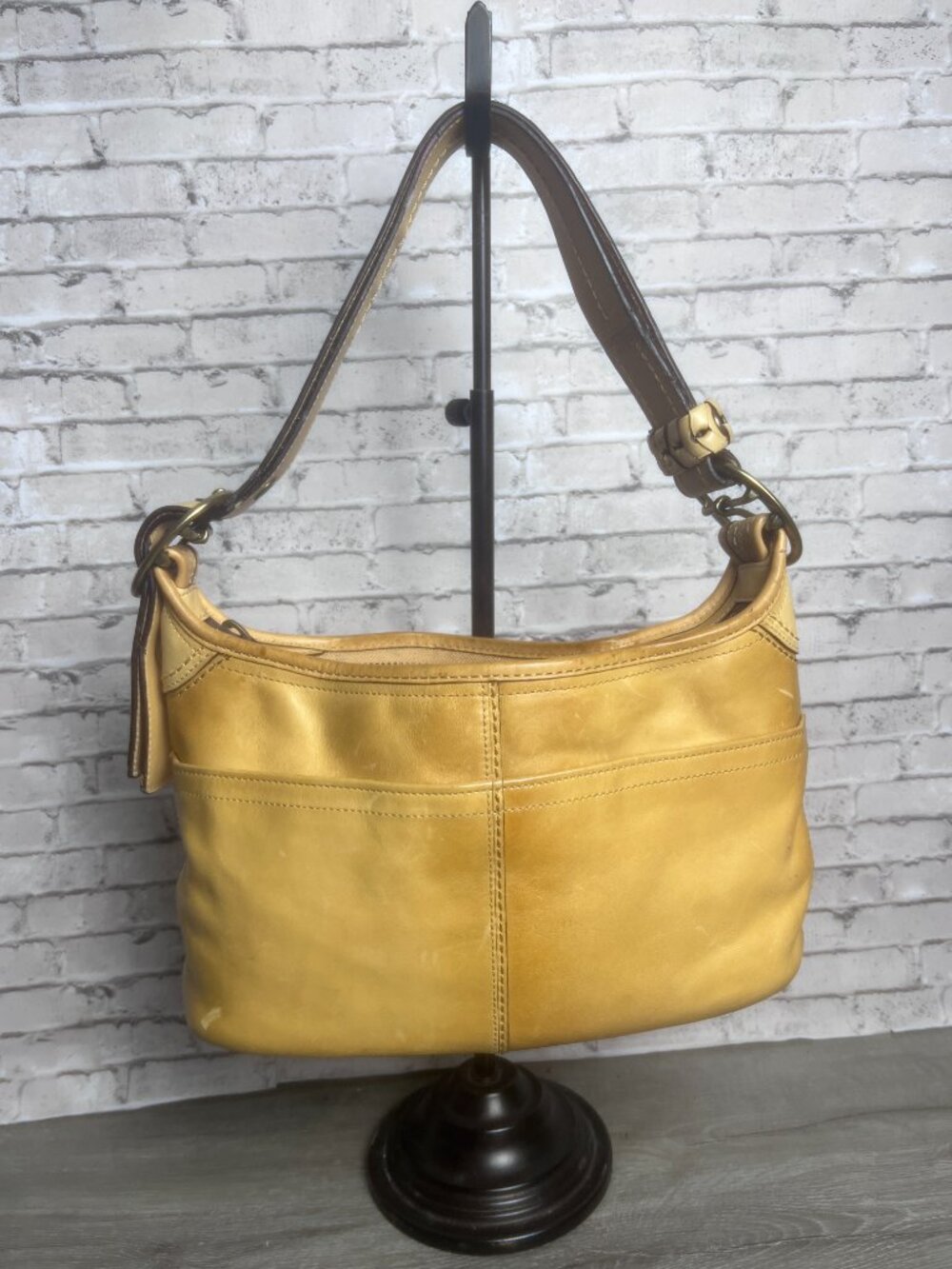 Vintage  Coach Bleecker Tan Leather Slim Small mini duffle Shoulder Bag 11429